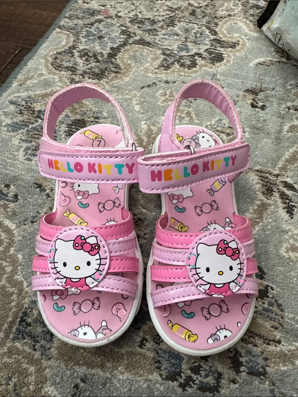 Hello Kitty Pink Strappy Girls' Sandals that Light up